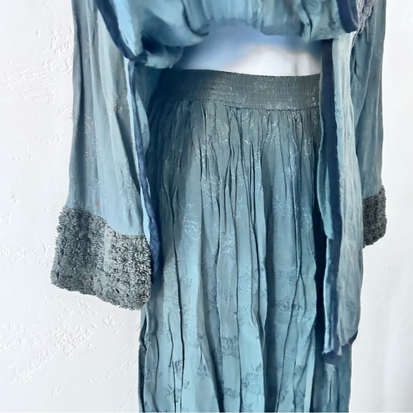 NEIL & DAVID Vintage Lagenlook Mixed Media Patchwork Top Maxi Skirt Set Size S/M - Picture 5 of 15